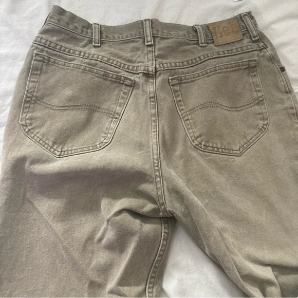 Vintage Lee Jeans Size 35X35 (Fit like a modern 30) Tan - Picture 4 of 15